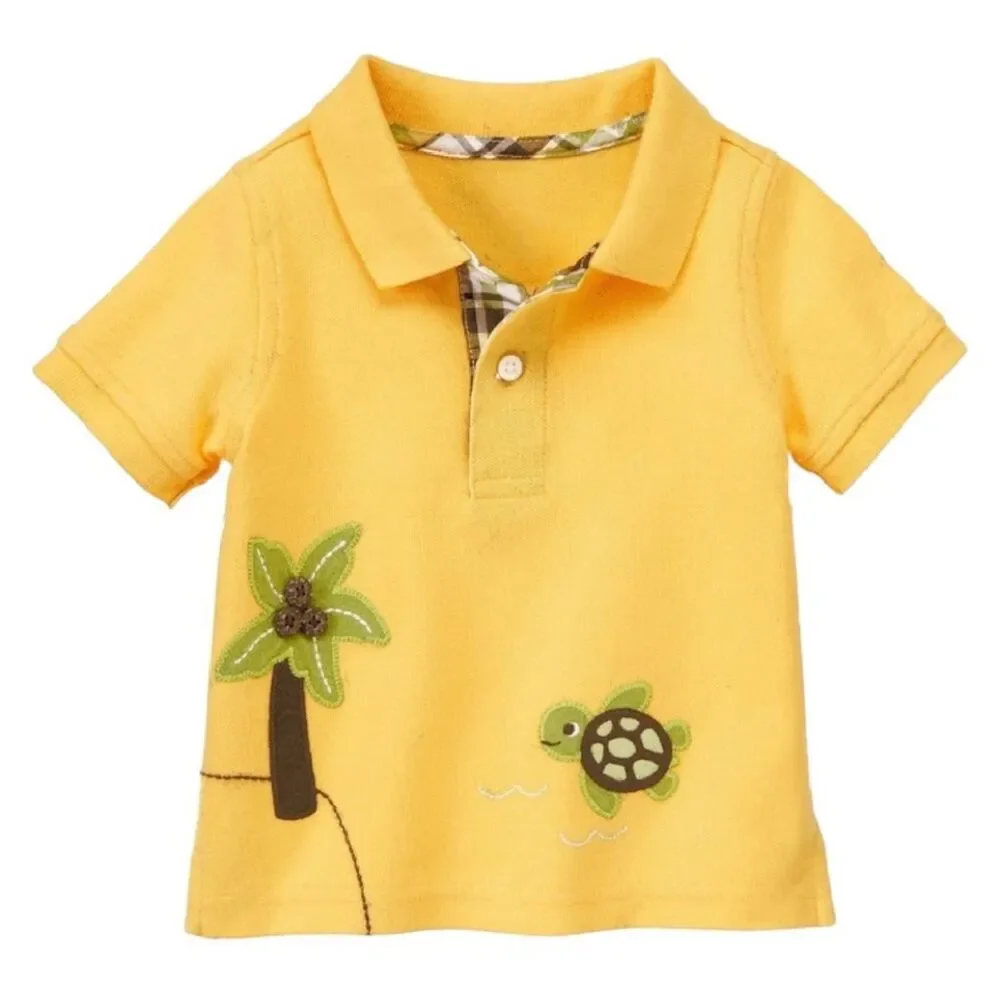 Baby Boys Gymboree Turtle Pique Polo Shirt - Sz 18-24 mo
